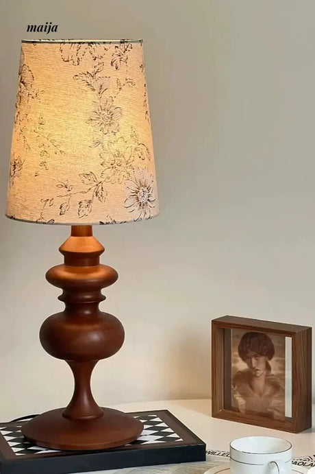 Romantic Solid Wood Retro Table Lamp from maija