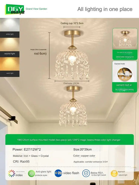 GVG Crystal Corridor Ceiling Light from GVG