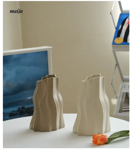 WENSHUO Wrinkle Flower Bottle Ceramics from WENSHUO