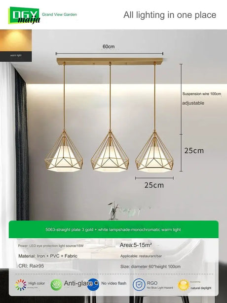 GVG Diamond Cage Ceiling Pendant Lamp from GVG