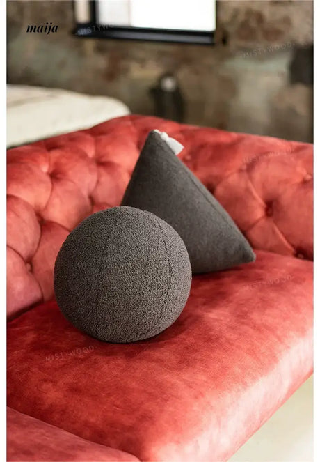 MISTYWOOD White Plush Triangle Sofa Pillow from MISTYWOOD