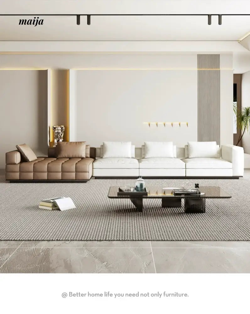 Maximilian Genuine Leather Modular Sofa from maija