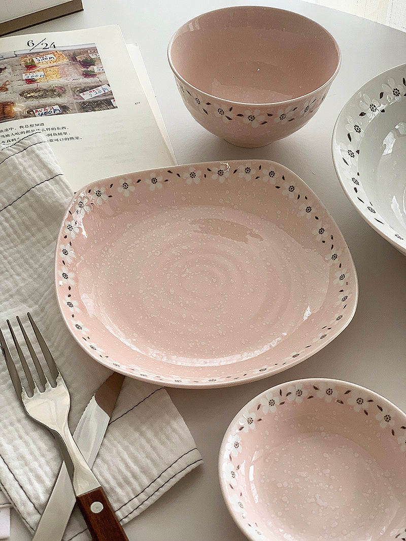 YASUKI Haruki Elegant Snowflake Ceramic Rice Bowl from YASUKI