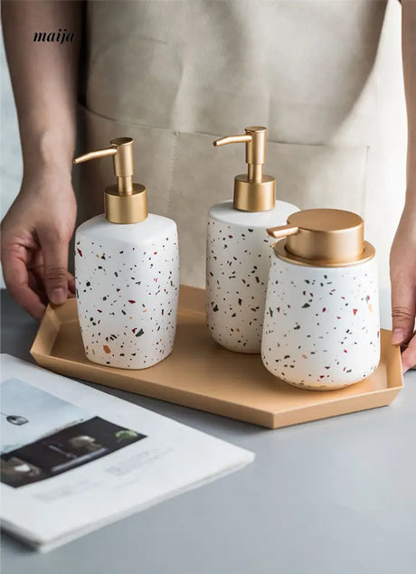 Terrazzo Ceramic Soap Dispenser from maija