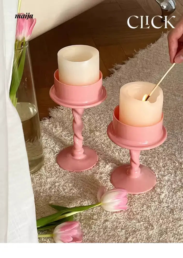 CLICK Fuchsia Spiral Candle Handmade for Valentine's Day from CLICK