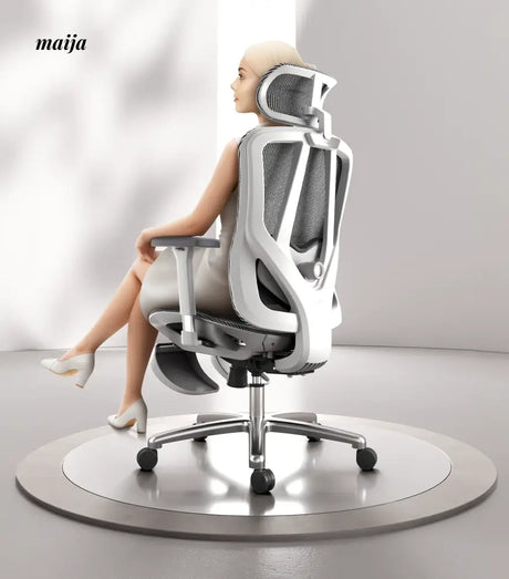 Black and White P7 Ergonomic Office Chair from Hbada