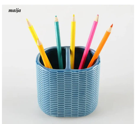 KULE HOME Brick Student Ceramic Pen Holder Organizer from KULE HOME