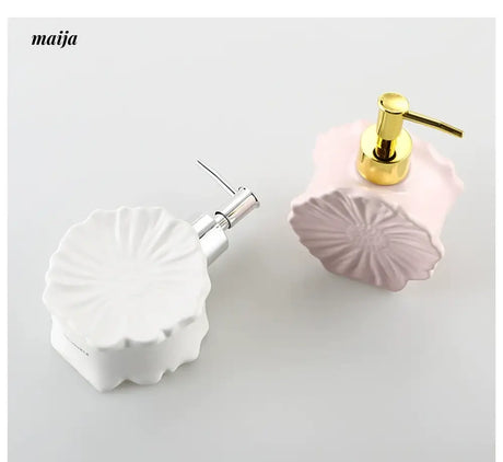KULE HOME Floral Ceramic Lotion and Shower Gel Container from KULE HOME
