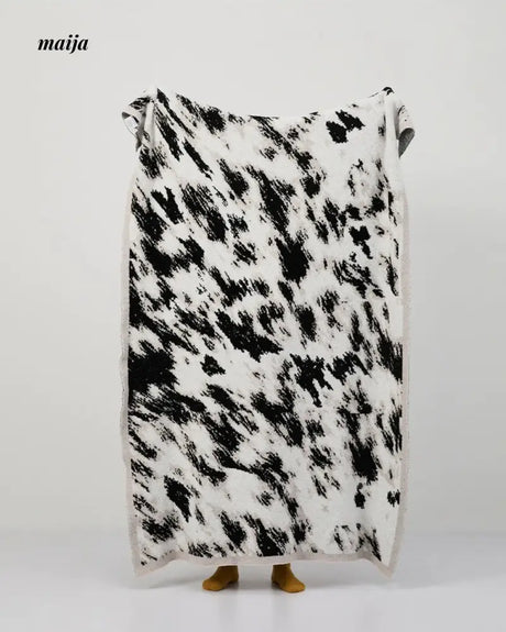 MISTYWOOD Velvet Black and White Blanket from maija