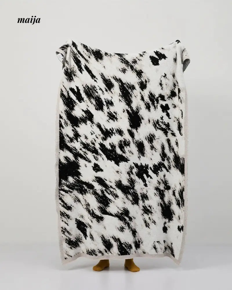 MISTYWOOD Velvet Black and White Blanket from maija