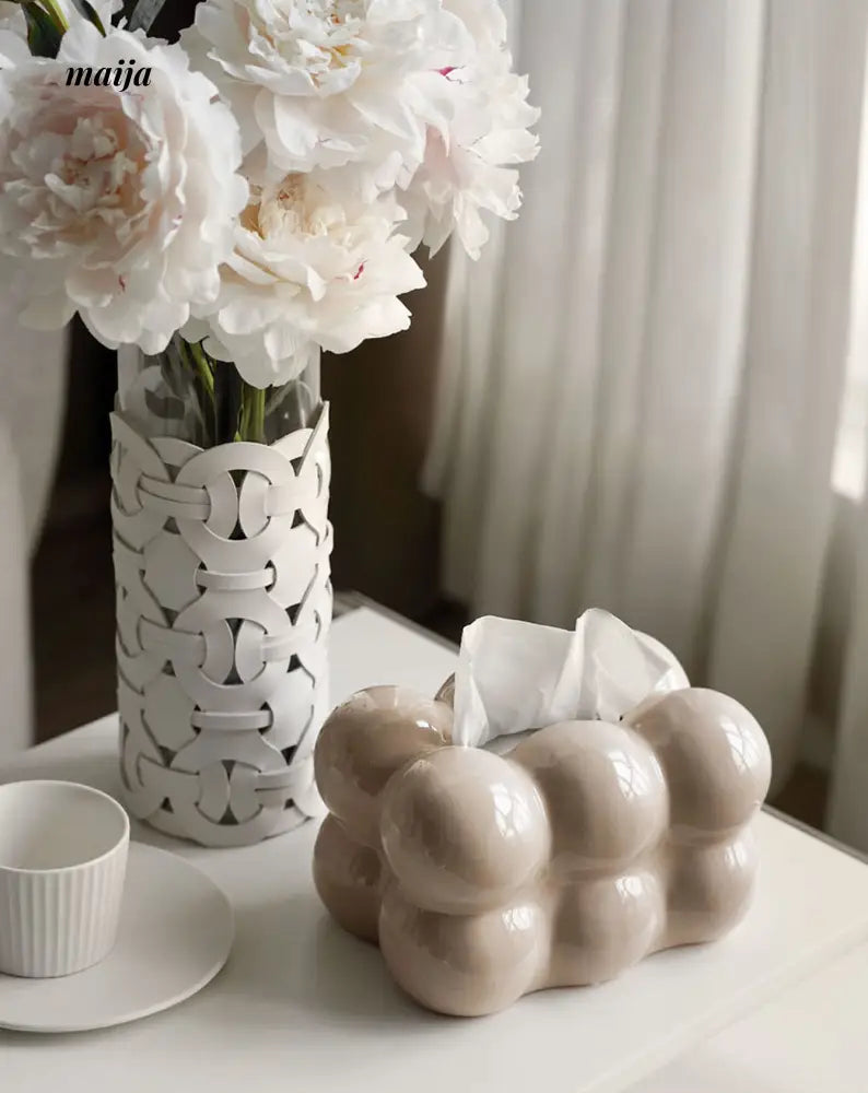 Marshmallow Ceramic Tissue Box from maija