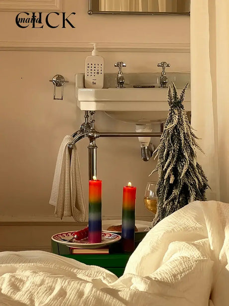 CLICK Gradient Rainbow Candle Holiday Decor from CLICK