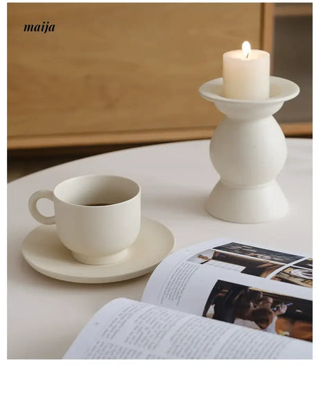 WENSHUO Cream Ceramic Coffee Set from WENSHUO