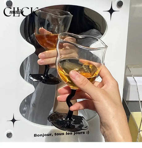 CLICK Irregular Retro Cocktail Glass Twisted Handle from CLICK