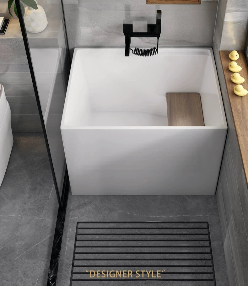 Mini Freestanding Rectangle Acrylic Bathtub from maija