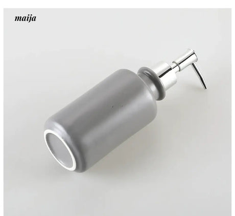 KULE HOME Glossy Grey Ceramic Lotion Bottle for Bathroom from KULE HOME