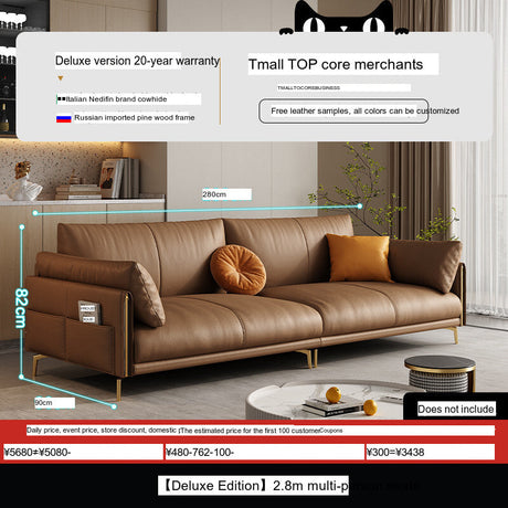 DIPU Mack Cream Minimalist Cowhide Sofa from DIPU