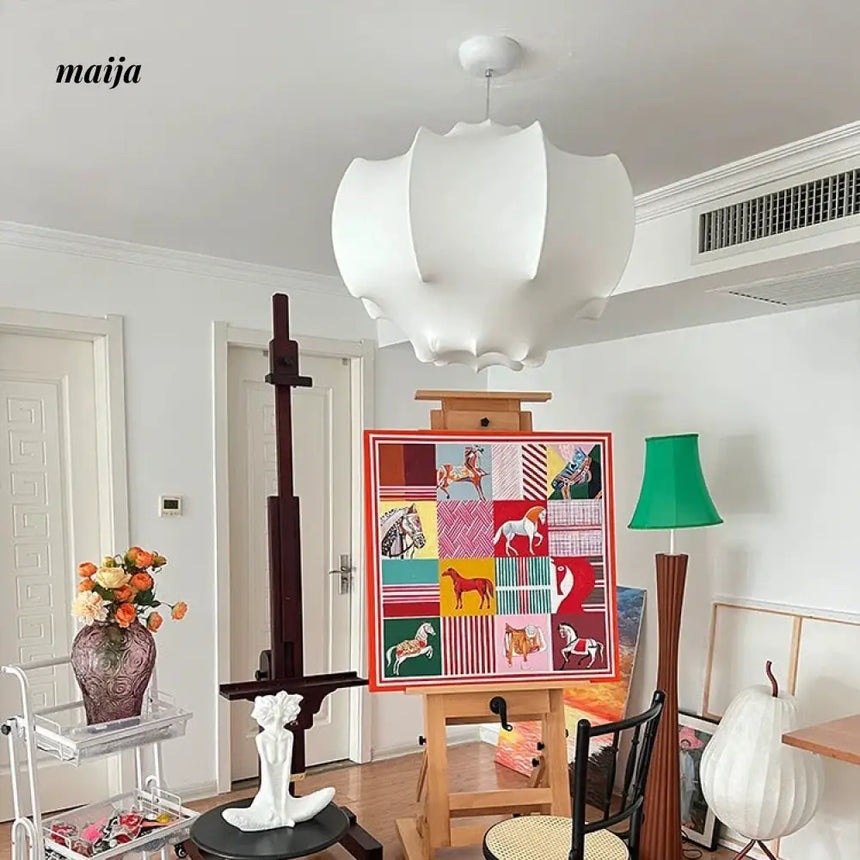 Gracie Cream Silk Ceiling Pendant Light from maija