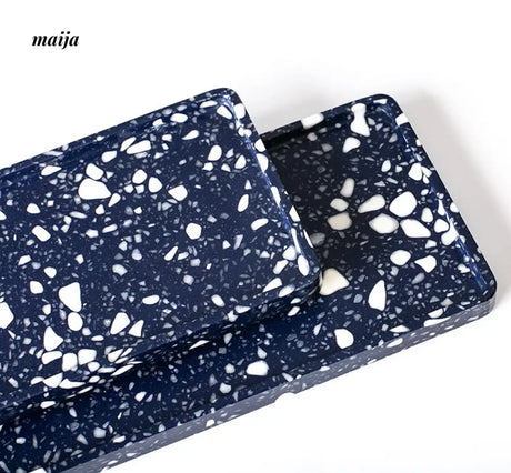 Deep Sea Blue Terrazzo Tray from maija