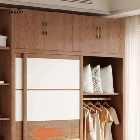 Evanna Sliding Door Solid Wood Wardrobe from maija