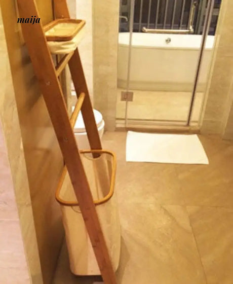 Bamboo Laundry Basket Bathroom Rack from maija