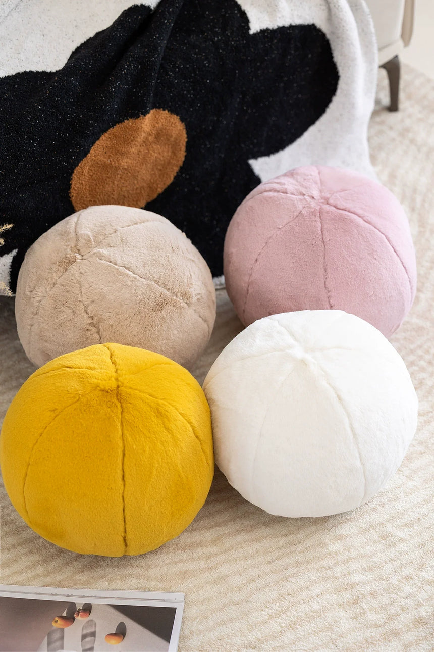 MISTYWOOD Yellow Plush Circular Decorative Pillow from MISTYWOOD
