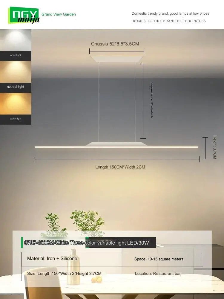 GVG Minimalistic Long Bar Ceiling Lamp from GVG