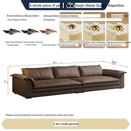 FASATI Jasper Luxurious Deep-Seat Leather Sofa from FASATI