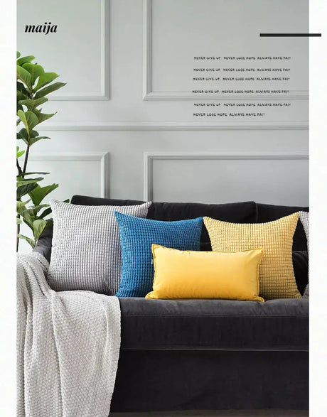 MISTYWOOD Scandinavian Cotton Yellow Pillowcase from MISTYWOOD