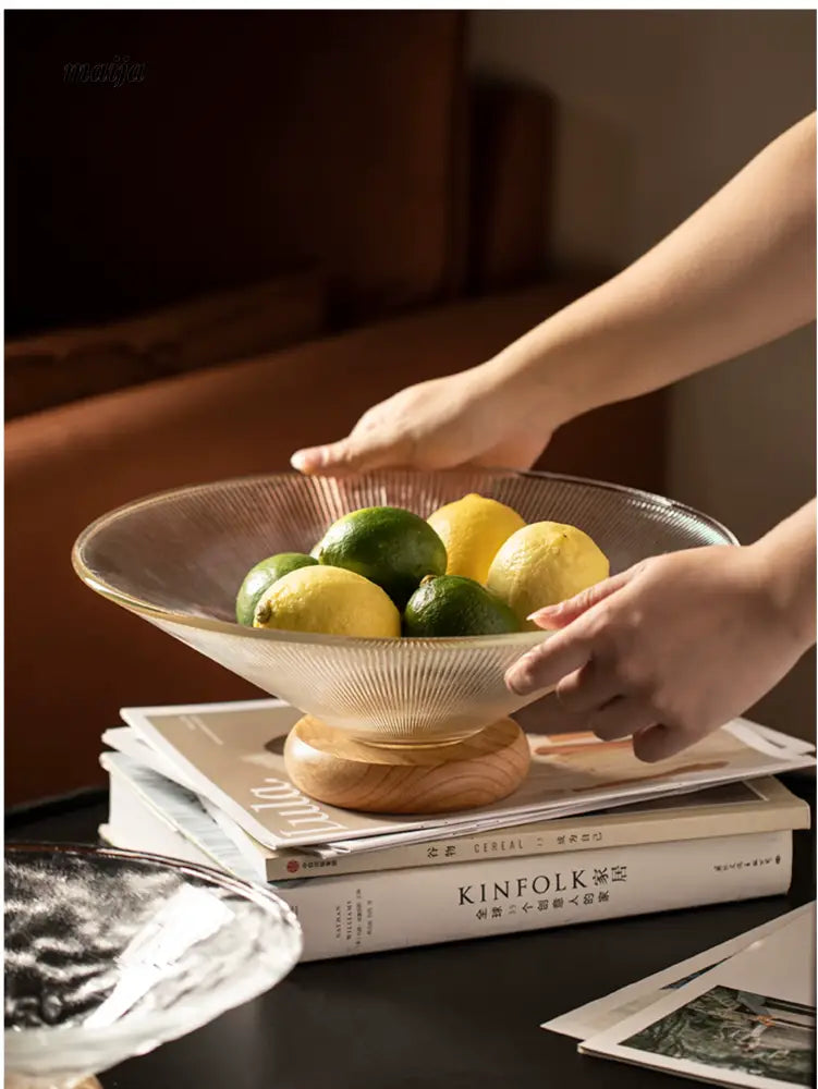 Glass Decorative Fruit Bowl from Zodian