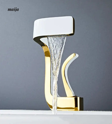 Noble Waterfall Copper Washbasin Faucet from Kaiyashi
