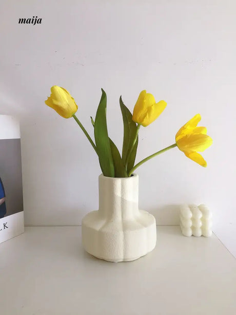 Classic Wide Mouth Ceramic Vase from NICEMOON