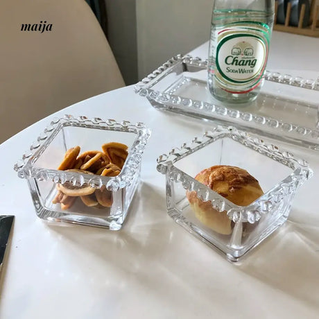 BANKE Love Heart Glass Dessert Plate Set from BANKE