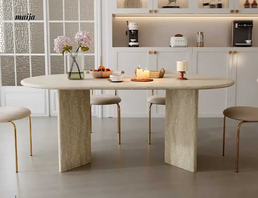Harmonie Travertine Dining Table from maija