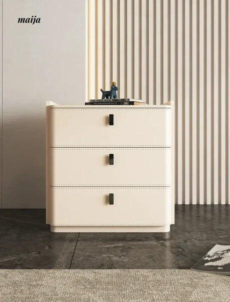 Jacobson Leather Wrap Bedside Table from Mufanli