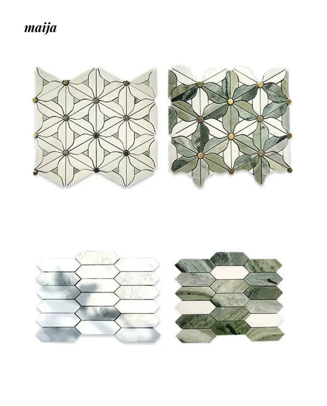 Emerald Mosaic Marble Tiles from LIZARD KING