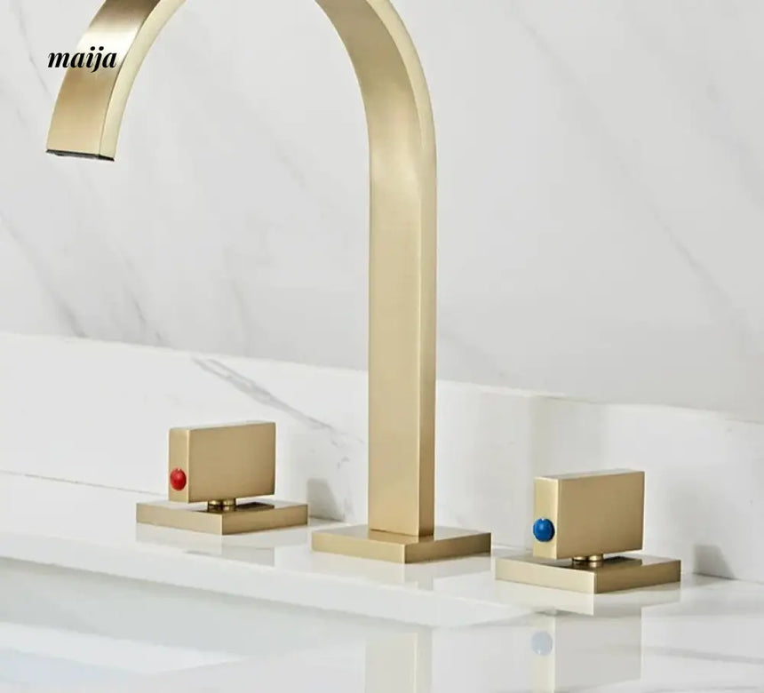 Bronze Waterfall Three Piece Basin Faucet from Kaiyashi