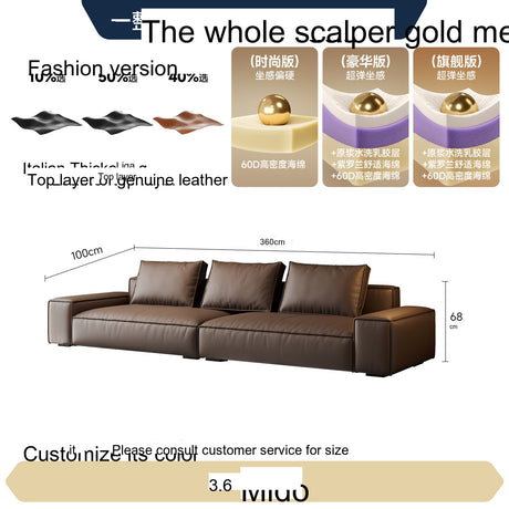 FASATI Leonardo Chic Minimalist Leather Sofa from FASATI