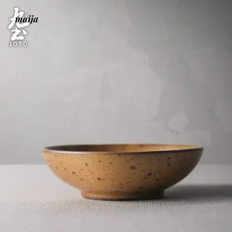 JOTO Eight Year Rough Ceramic Fruit Plate Handmade Retro Dish from MOSE