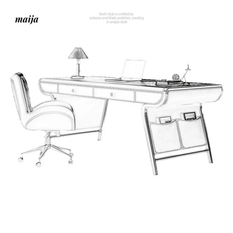 Brentwood Saddle Leather Office Desk from AI