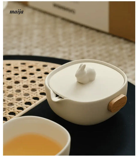 WENSHUO Cream Rabbit Tea Set from WENSHUO