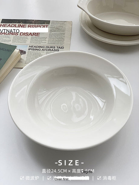 YASUKI Chenhao Minimalist INS Texture White Ceramic Bowl from YASUKI