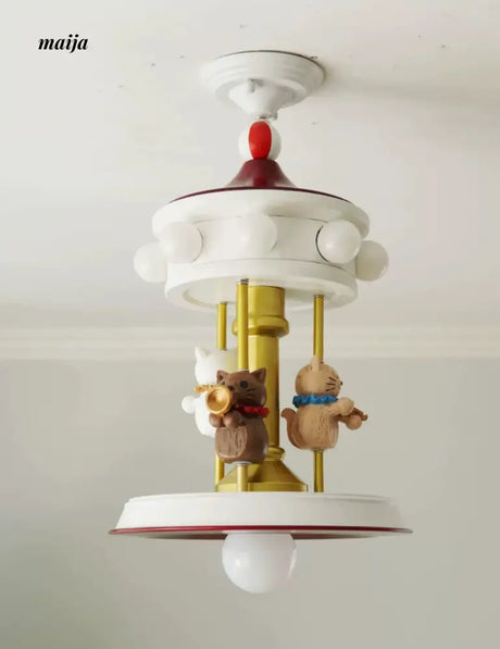 QXWD Cat Musician Ceiling Lamp Children's Room from QXWD