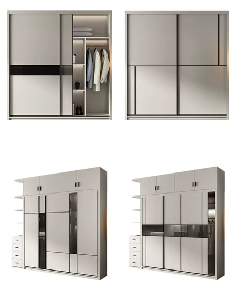AIWO Lucien Light Luxury Glass Sliding Door Wardrobe from AIWO