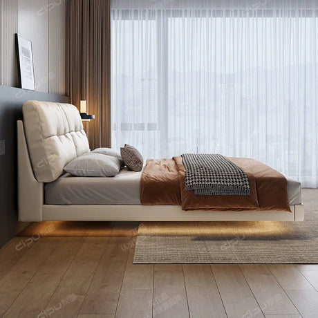 DIPU Maisie Cream Skin Leather Bed from DIPU