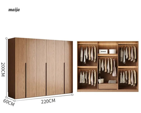 MEIHOUSE Antique Style Walnut Bedroom Large Wardrobe Cabinet from MEIHOUSE