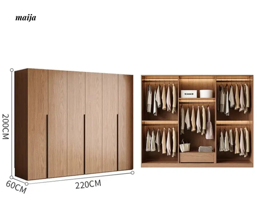 MEIHOUSE Antique Style Walnut Bedroom Large Wardrobe Cabinet from MEIHOUSE
