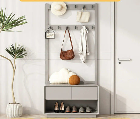 LINYUE Lila Minimalist Wooden Hanger with Shoe Shelf from LINYUE