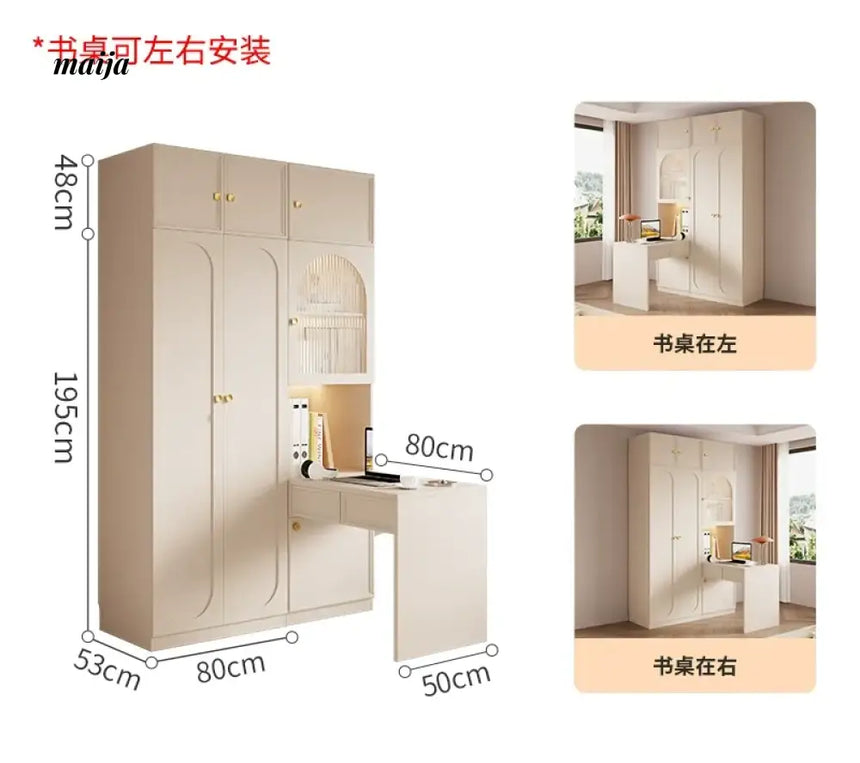 MEIHOUSE French Light Luxury Glass Door Bedroom Wardrobe Locker from MEIHOUSE