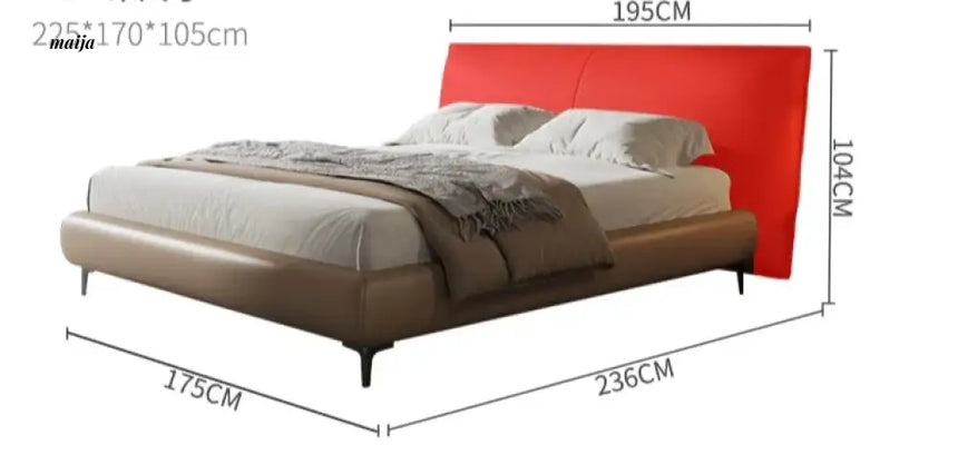 Minimalist Soft Leather Bed from maija